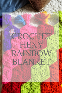 Easy crochet hexy blanket! A bright, rainbow design perfect for children!