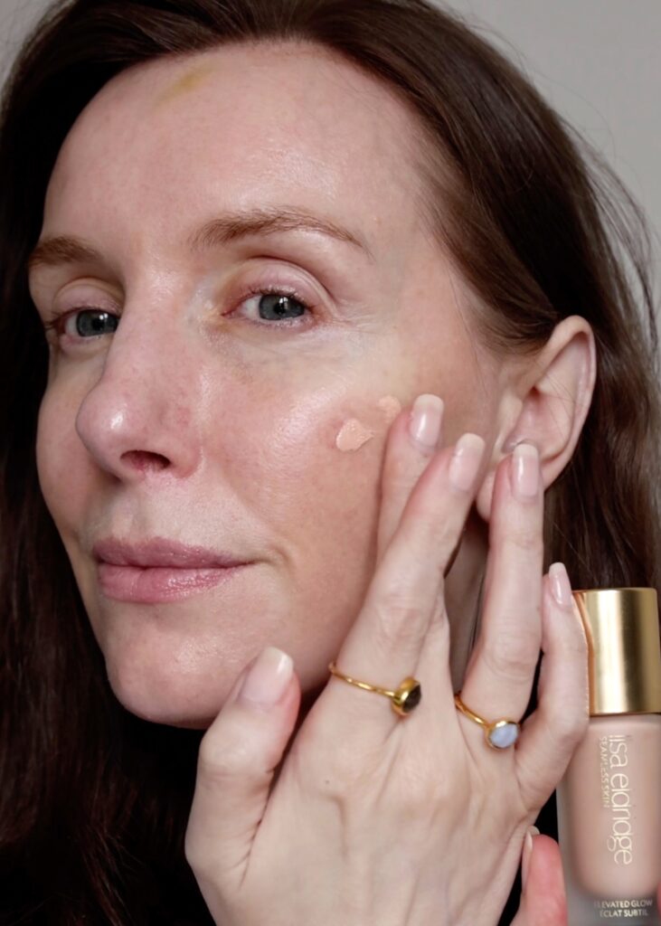 Lisa Eldridge Elevated Glow Highlighter - Amy is applying Pink Moon