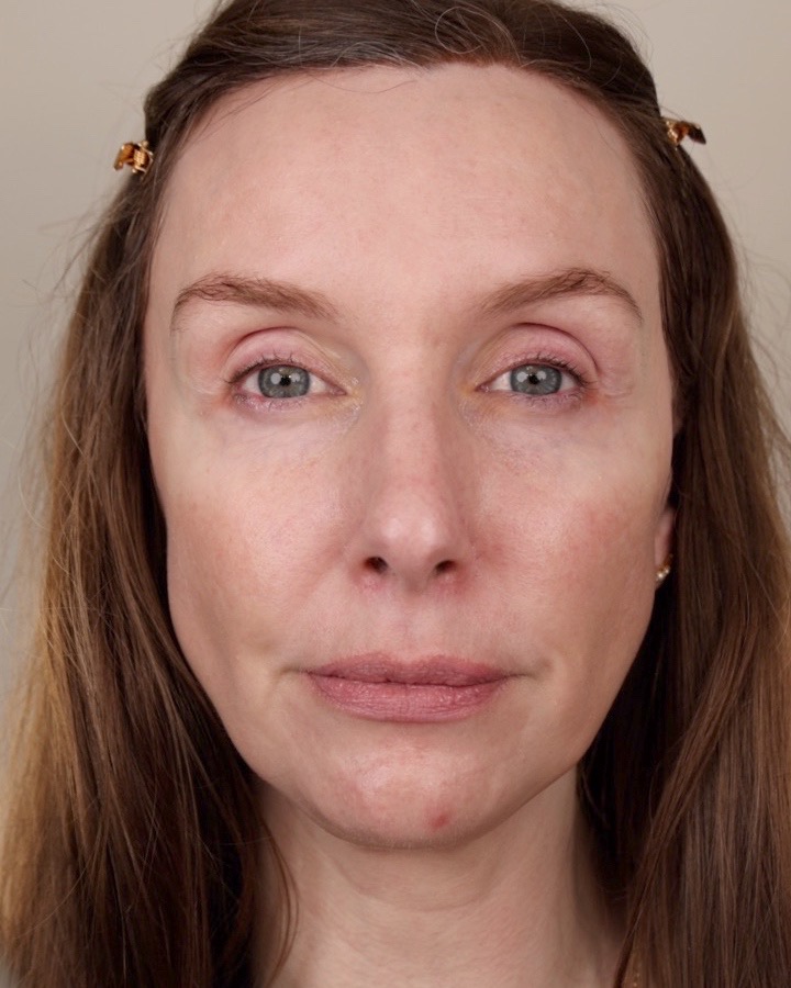 Amy is a fair skinned woman in her early 40s she has shown an before image from using Lisa Eldridge make up and the pinpoint concealer.