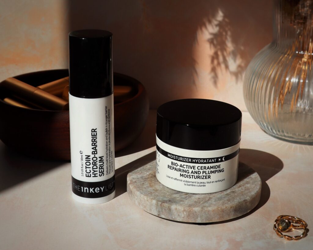 The Inkey List Ectoin Hydro-Barrier Serum and Bio-Active Ceramide Repairing and Plumping Moisturiser - How to get glass skin