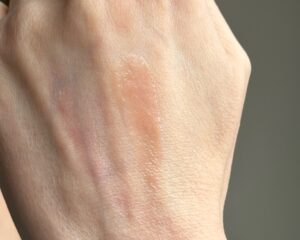 Swatch of the plumping lip balm