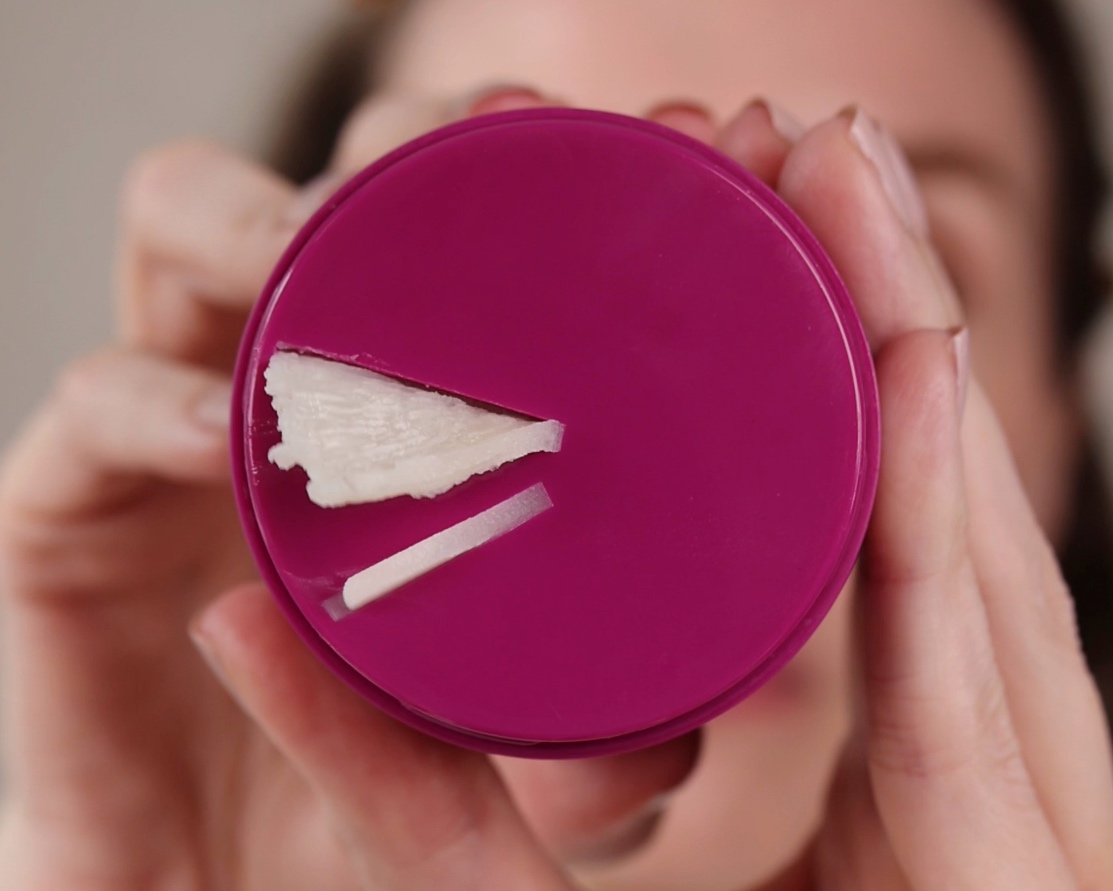 A close up image of the texture of the cleansing balm for your skincare routine